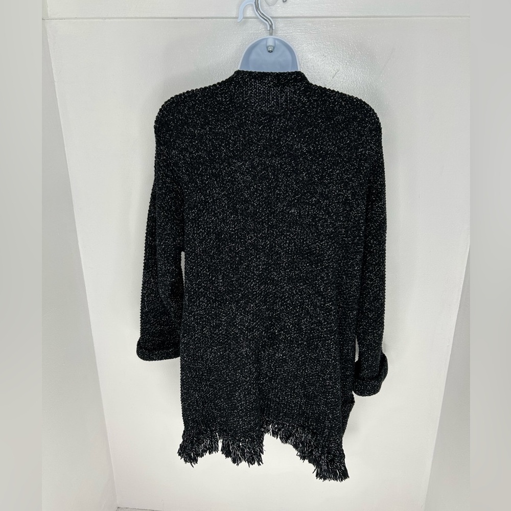 Madewell Black Memento Fringe Cardigan Size Small Cozycore‎ Office Normcore - Picture 6 of 10